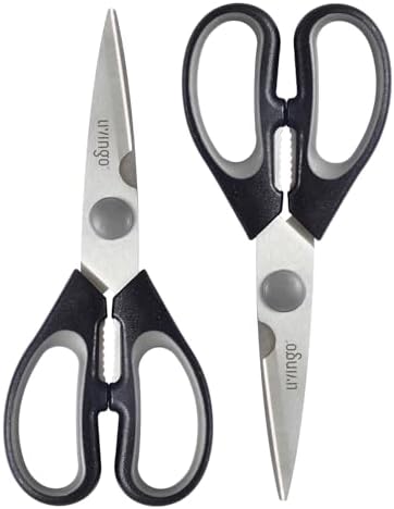 LIVINGO 7.5 Inch Kitchen Scissors Heavy Duty Food Shears 2 Pack
