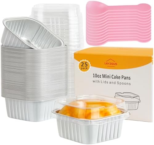 LNYZQUS 10oz Mini Cake Pans with Lids, Small Cinnamon Roll Containers