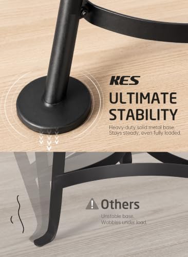 KES 264 Lbs Capacity Freestanding Pot Rack, 6-Tier Cast Iron Cookware Stand with 6 Hooks, Pots and Pans Storage Tower for Kitchen Corner, Stable Base, Anti-tip Strap & Floor Protectors, Black