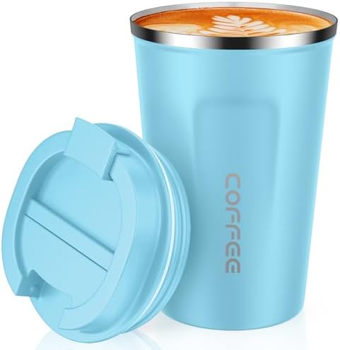 CS COSDDI 12 oz Coffee mug - Stainless Steel Coffee Cup with Leakproof Lid