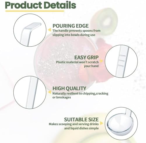 10 Pcs 1 Oz Small Ladle 7.87 Inches Mini Ladles for Serving Sauce, Soup, Dressing, Punch Bowl, Gravy, Cocktail, Fruit Juices – Clear Plastic Long Handle Ladles for Parties, Catering (Transparent)