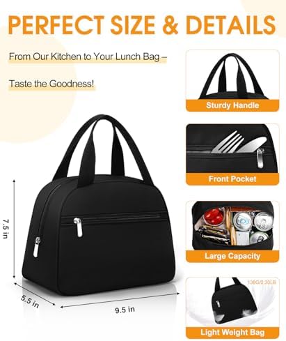 Lunch Bag, Small Insulated Lunch Box for Women Men