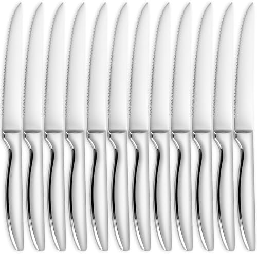 Steak Knives Set of 12, Serrated Knife Set, Steak Knives Dishwasher Safe