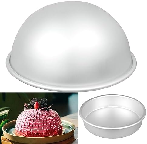 7 Inch Aluminum Hemisphere Cake Pan, White, Novelty
