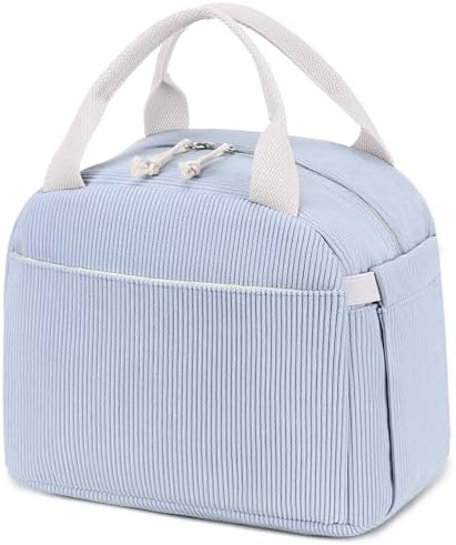 Bluboon Lunch Bag for Women Men Cute Corduroy Lunch Tote Bags Reusable Insulated Lunch Box Large Capacity Reusable Insulated Cooler for Work Picnic or Travel