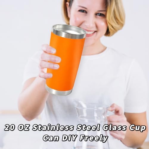 HAOLI 1 Pack 20oz Stainless Steel Tumbler with Lid/Orange