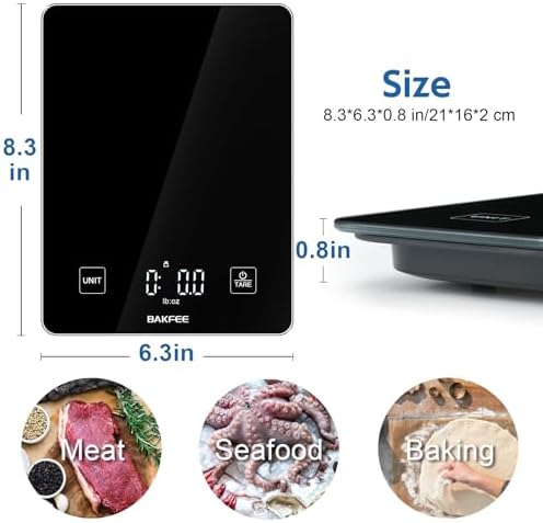 Waterproof Food Scale, 22lb Kitchen Scale, IP67, Rechargeable, Black