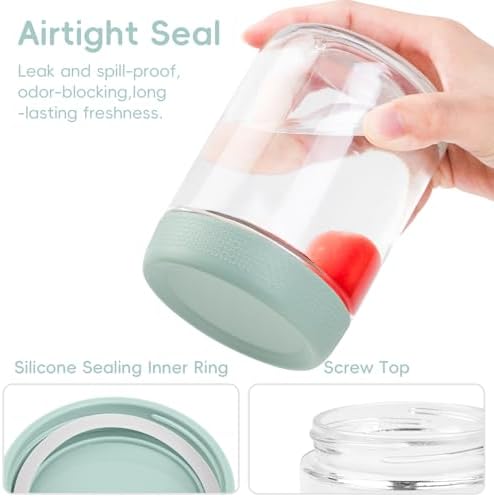 Gemice 6-Pack 16oz Glass Mason Jars with Silicone Sleeves, Airtight BPA-Free Overnight Oats Containers with Lids, Dishwasher Safe Leak-Proof Meal Prep Jars for Chia Pudding, Yogurt, Snacks