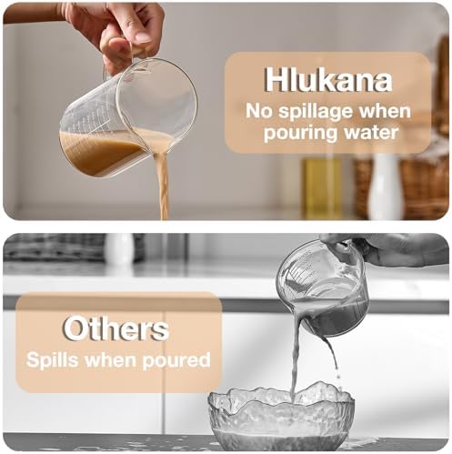 500ML 2 CUP Glass Liquid Measuring Cup With Handle, High Borosilicate Glass Three Scales (OZ, Cup, ML/CC) for Kitchen or Restaurant, V-Shaped Spout Glass Measuring Beaker, Easy To Read