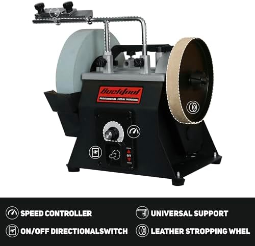 BUCKTOOL 10" 1.2A Variable Speed Wet Sharpening System,Two Way Rotation