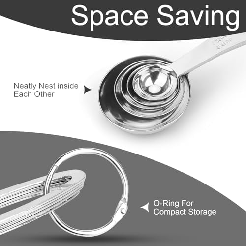 5pcs Measuring Spoon Set, Heavy Duty Stainless Steel