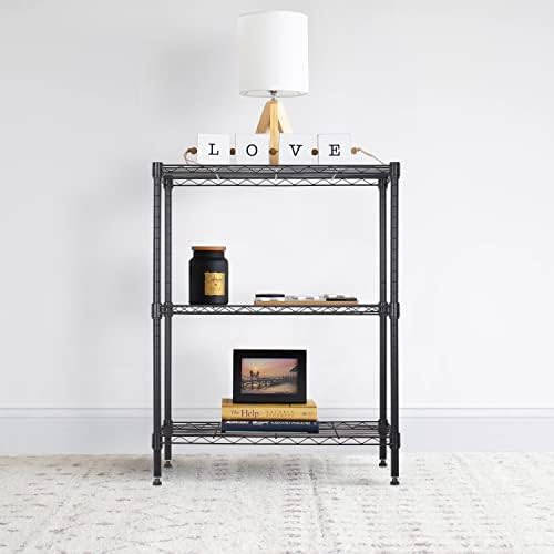 BestOffice | 3-Tier Wire Shelf | 23" x 13.2" x 30.2" | Black