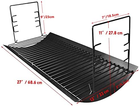 27" Ash Pan for Char-Griller 1224 1324 2121 2222 2727 2828 2929, Char Griller Replacement Parts Charcoal Tray for Grill, Chargriller Parts Replacement Fire Grate Hanger, Fits Char-Broil 17302056