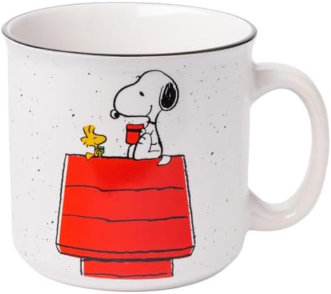 Silver Buffalo Peanuts Snoopy and Woodstock, Ceramic Camper Mug, 20oz