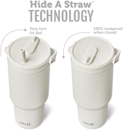 Ello Oasis Go+ 26oz Insulated Stainless Steel Tumbler with Straw, Mineral
