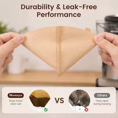 Niveaya #4 Cone Coffee Filters Fits for Ninja Maker, 200 Count