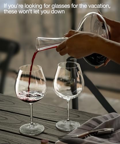 OJA Wine Glasses Set, Crystal Red Hand Blown Wine Glass, Set of 4,23.5 oz