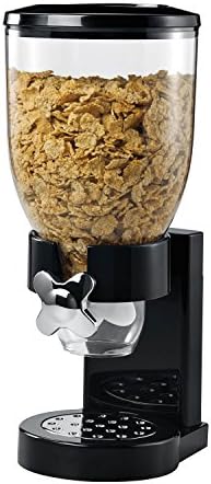 Honey-Can-Do Dry Food Dispenser, Single Control, Black/Chrome