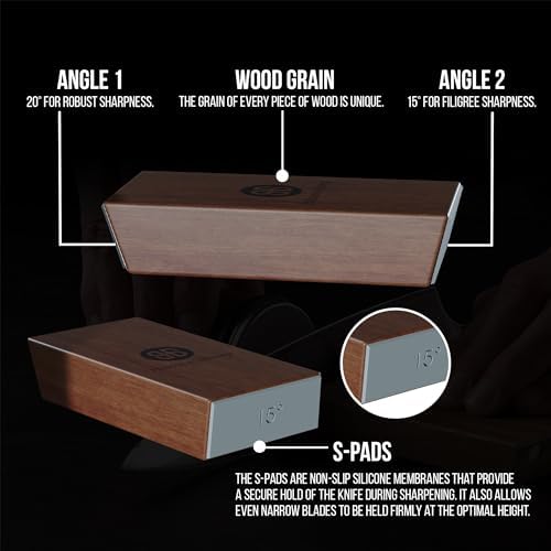 Rolling Knife Sharpener Kit - Diamond Sharpening Tool for Steel of Any Hardness, Knife Sharpener Stone with 15 & 20 Degree Magnetic Angle Support for Kitchen Knives, Easy to Use(Brown)