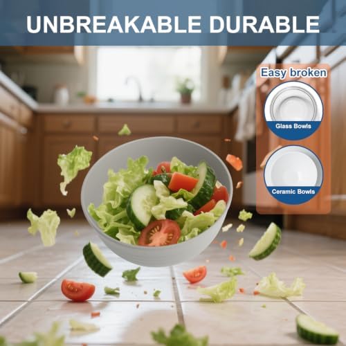 Cereal Bowls 26oz, Unbreakable & Lightweight Wheat Straw Bowls Sets of 6, Kitchen Bowls for Ramen, Soup, Salad, Microwave Safe Bowls for Camping, Dorm, Party - Colorful