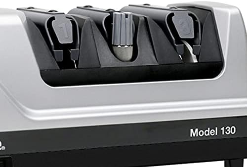 Chef’sChoice Professional Electric Knife Sharpeners Sharpening Station With 100-Percent Diamond Abrasives And Precision Angle Guides For 20-Degree Straight-Edge and Serrated Knives, 3-Stage, Silver