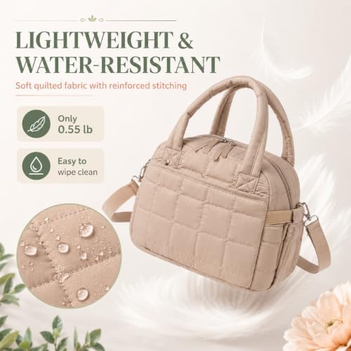 BTOOP Lunch Box for Women, Quilted Insulated Lunch Bag with Shoulder Strap