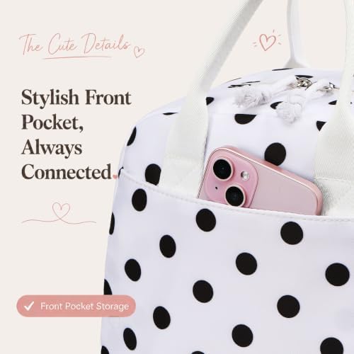 LOVELYWIND Lunch Box for Women, Polka Dot Lunch Bag, Insulated Lunch Tote