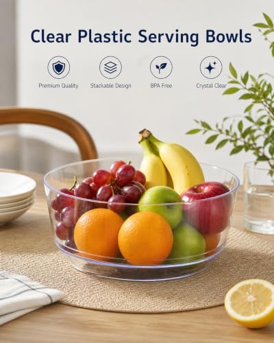Hioasis 8 Pack Clear Serving Bowls for Buffet