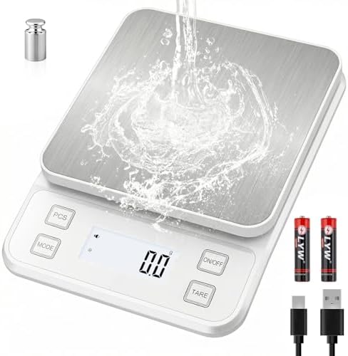 22lb Rechargeable Stainless Steel Scale, Diyife Large Kitchen Food Scale