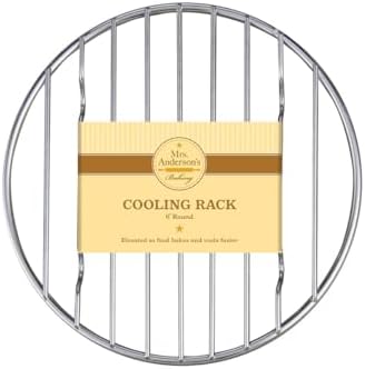 Mrs. Anderson's Baking Professional Round Cooling Rack, Heavy Duty Steel, Set of 2, 6 x 6 x 0.5-Inches