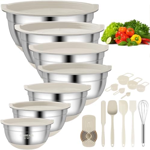 Mixing Bowls with Airtight Lids, 18pcs Stainless Steel Mixing Bowls Set