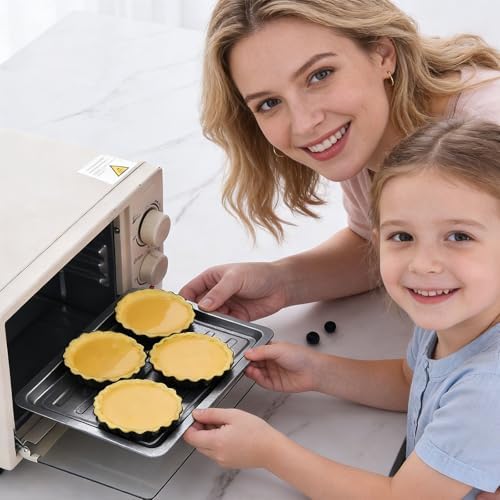 DATANYA Mini Tart Pans 4 Inch with Removable Bottom Quiche Pans 16PACKS