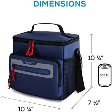 TOURIT Large Lunch Bag 14L Insulated Lunch Box Lunch Cooler for Men Women Work, Black