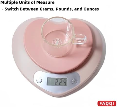 Cute Kitchen Scale, Digital Food Scale with LCD Display, Pink