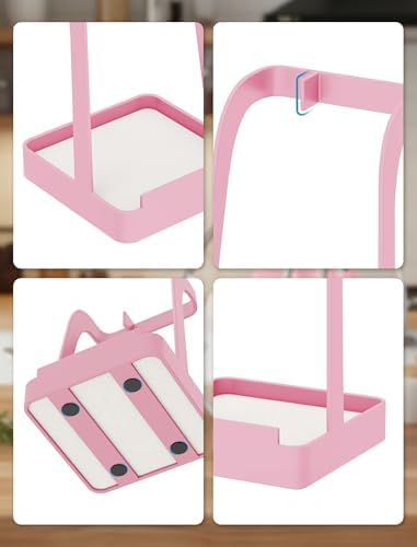NiHome Pot Lid & Spoon Rest, Diatomite Tray Ladle Holder, Stove Top, Pink