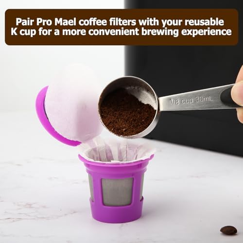 Pro Mael 100 Disposable K Cup Paper Filters for Keurig 1.0&2.0, Unbleached