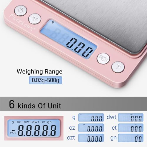 Fuzion Digital Scale .01 Gram Accuracy, 500g Small Kitchen Food Scales