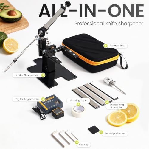 AB262 Fixed Angle Knife Sharpener, Adjustable 10°-30° Angle,2 Year Warranty