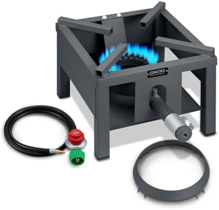 Concord Professional Single Cyclone Wok Burner with Stand. Up to 100,000 BTU. Great for Home Brewing, Wok Stir Fry, Turkey, Etc. (13")