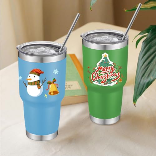 YOUKE OLA 12 Pack Insulated Tumbler - 30oz Stainless Steel Double Wall Vacuum Travel Coffee Tumbler Cup with Lid and Straw for Cold & Hot Drinks (Mixed Colors)