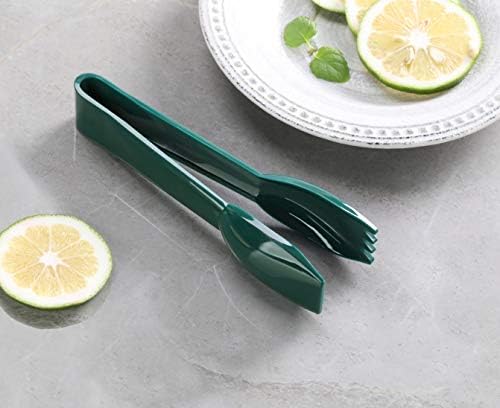 New Star Foodservice 35599 Utility Tong, High Heat Plastic, Straight Edge, 6 Inch, Set of 12, Green