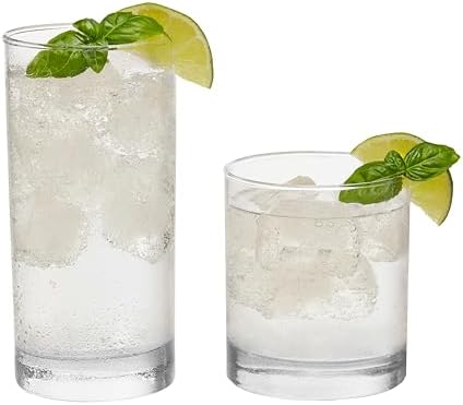 Libbey Province Tumbler & Rocks Beverage Glasses Set of 24, Glass Cups