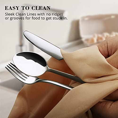 KINGSTONE Silverware Set for 12, 60 Piece 18/10 Stainless Steel Flatware Utensils Cutlery Set, Mirror Polished, Dishwasher Safe, Knife Fork Spoon for Home Restaurant Wedding Housewarming