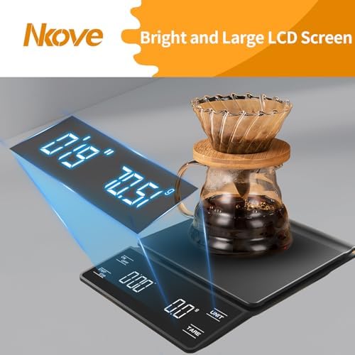 NKOVE Coffee Scale with Timer, 0.1g High Precision Espresso Scale 3kg (Pack of 3)