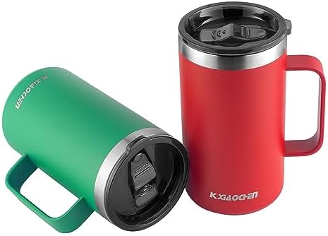 KXIAOCHEN 2-Pack 20 oz Insulated Coffee Mugs, Coffee Cups with Wide Handles