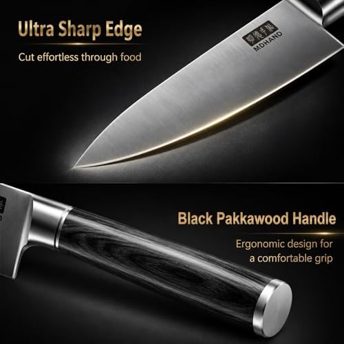 MDHAND Chef Knife Set with Roll Bag, Ultra Sharp Japanese Kitchen Knife Set