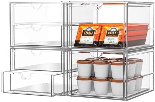 caktraie Acrylic 6-Drawer Office & Makeup Storage Organizer,Desk
