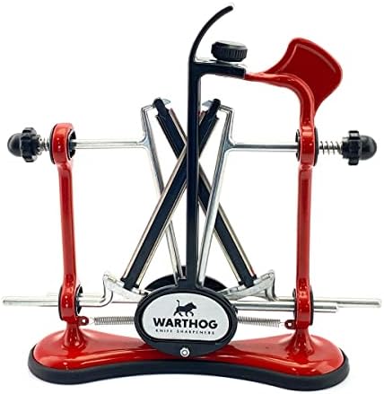 Warthog V-Sharp A4 Knife Sharpener, Diamond Rods, Metal Frame, Red