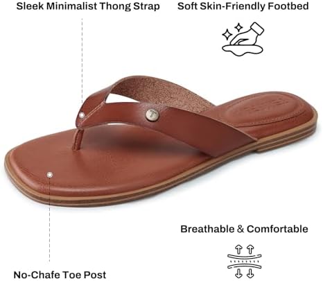TEMOFON Flip Flops for Women Dressy: Comfortable Flat Tong Sandals 2026 Slip on Summer Casual Beach Walking Shoes