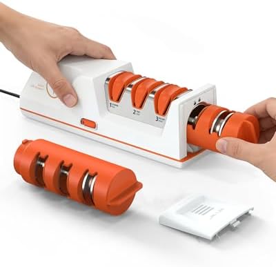 Electric Knife Sharpener with Replaceable Sharpening Head